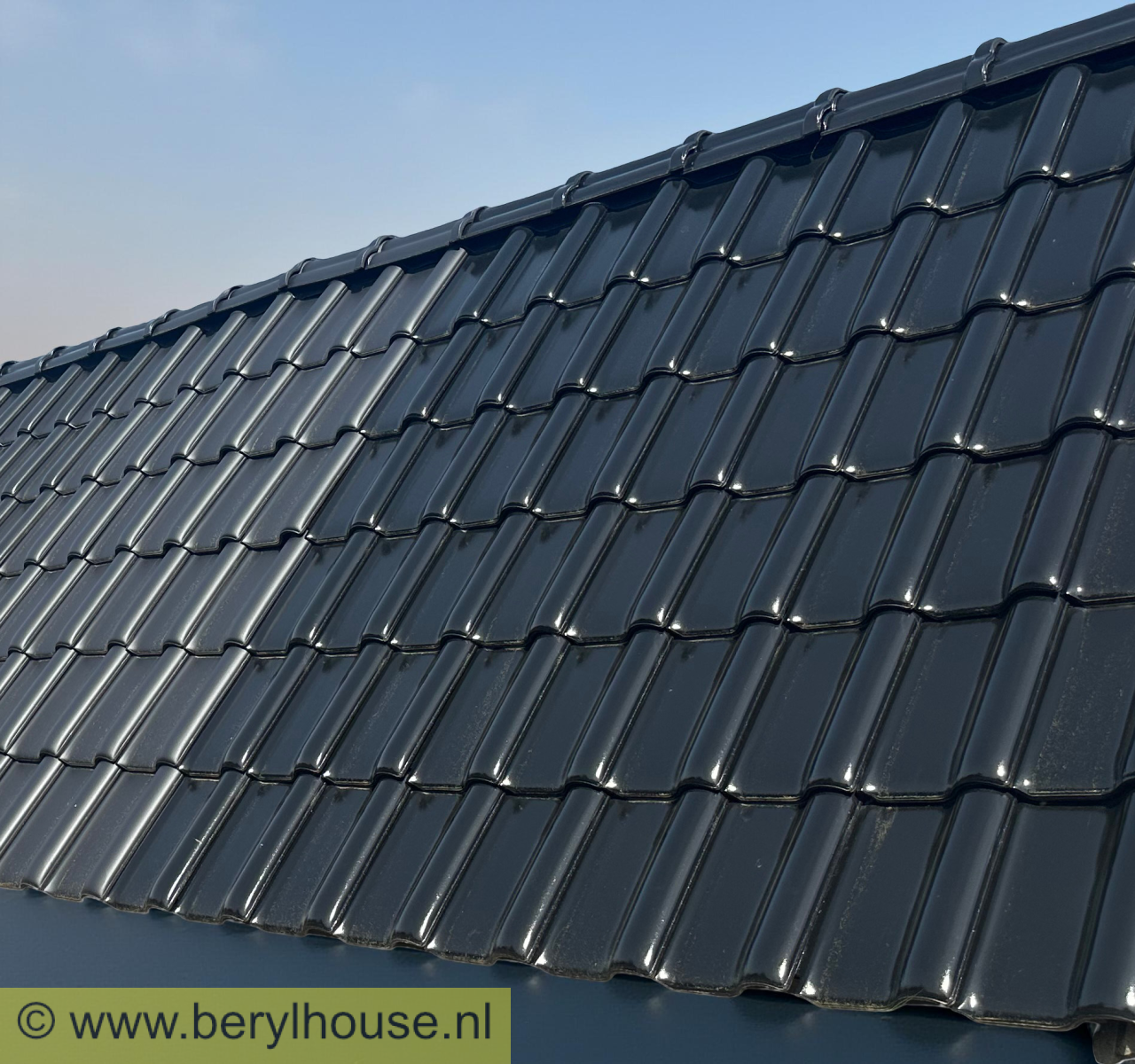 Dakpannen zwart mat verglaasd FD 10 (per m2)