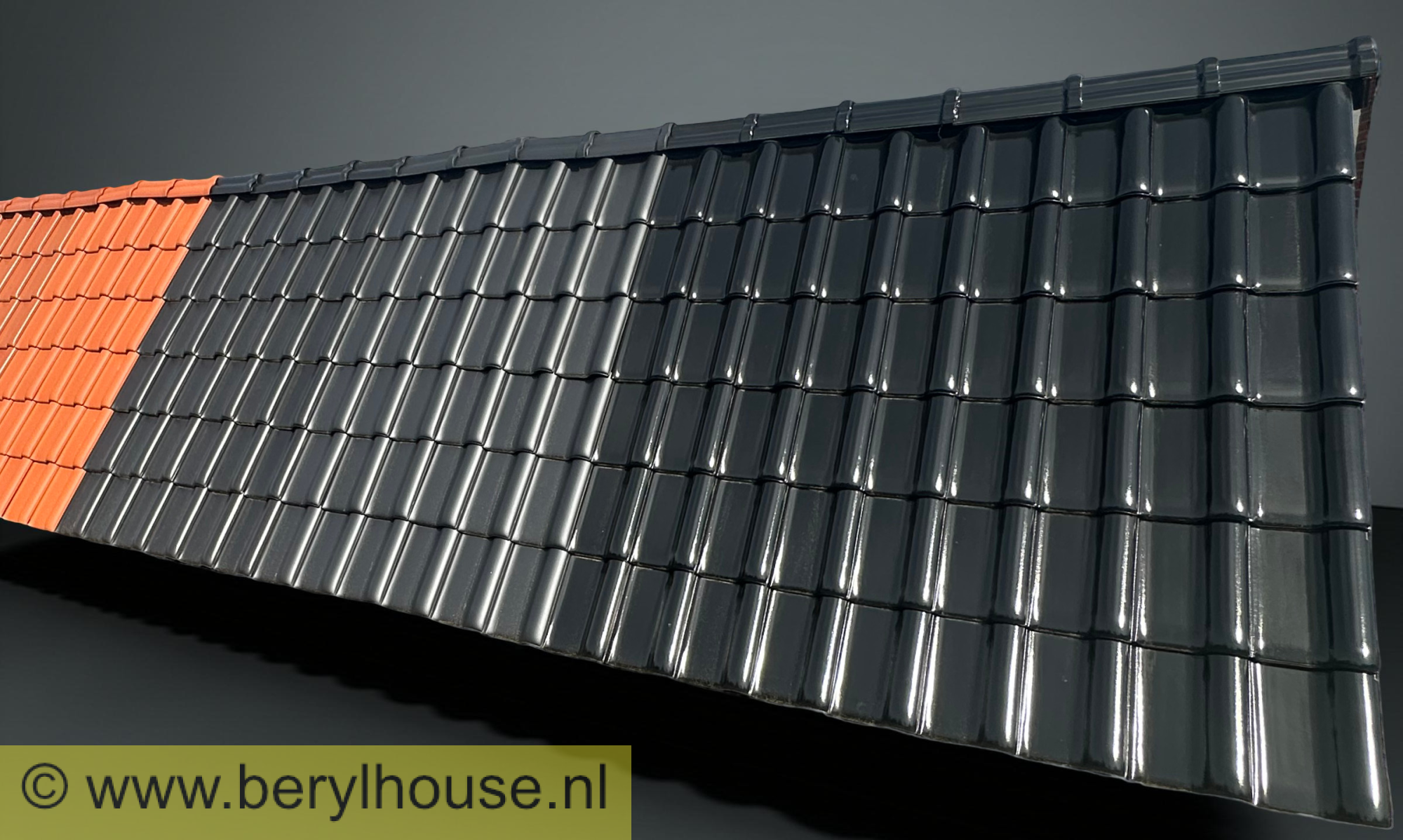 Dakpannen antraciet engobe FD 10 (per m2)