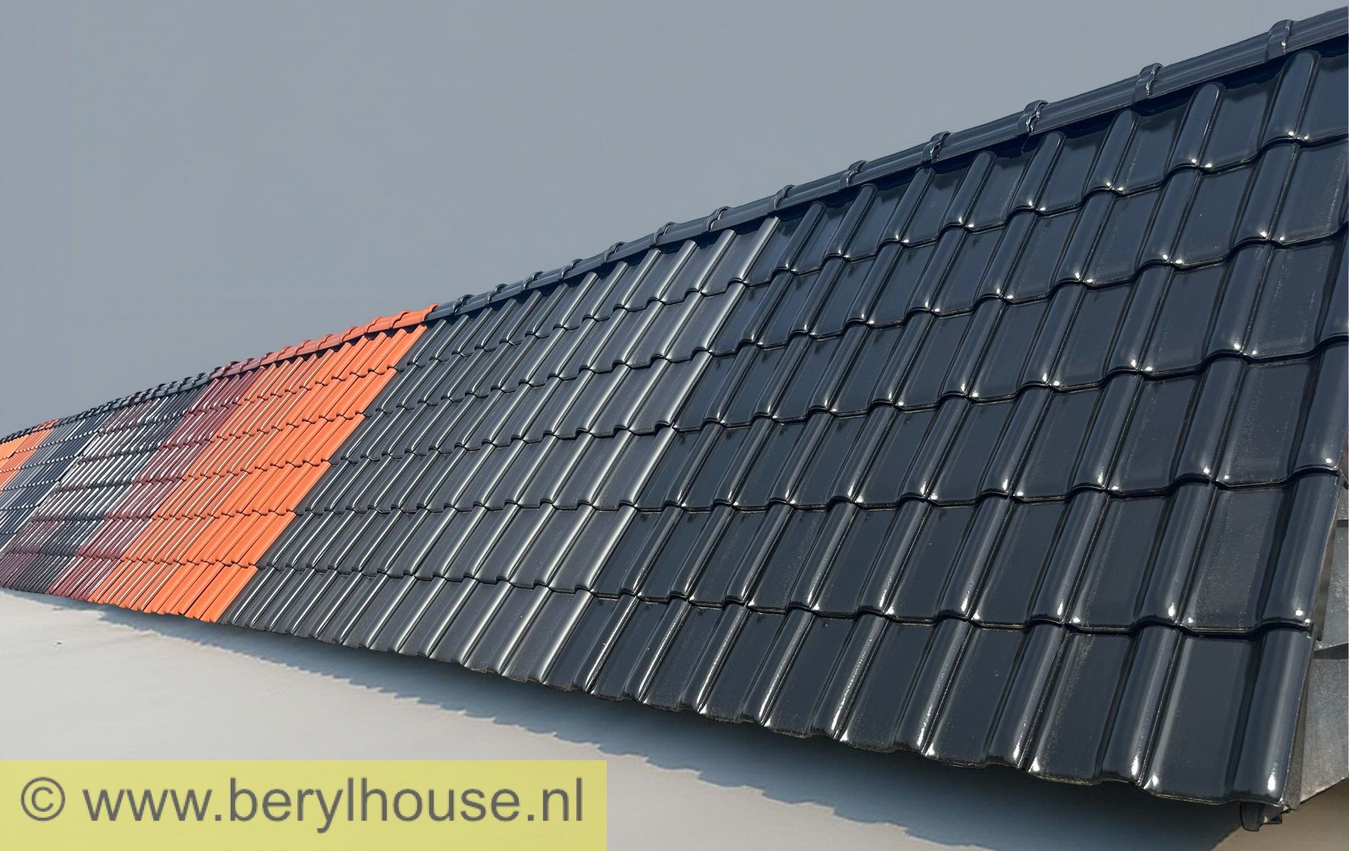 Dakpannen donker bruin hoogglans FD 10 (per m2)