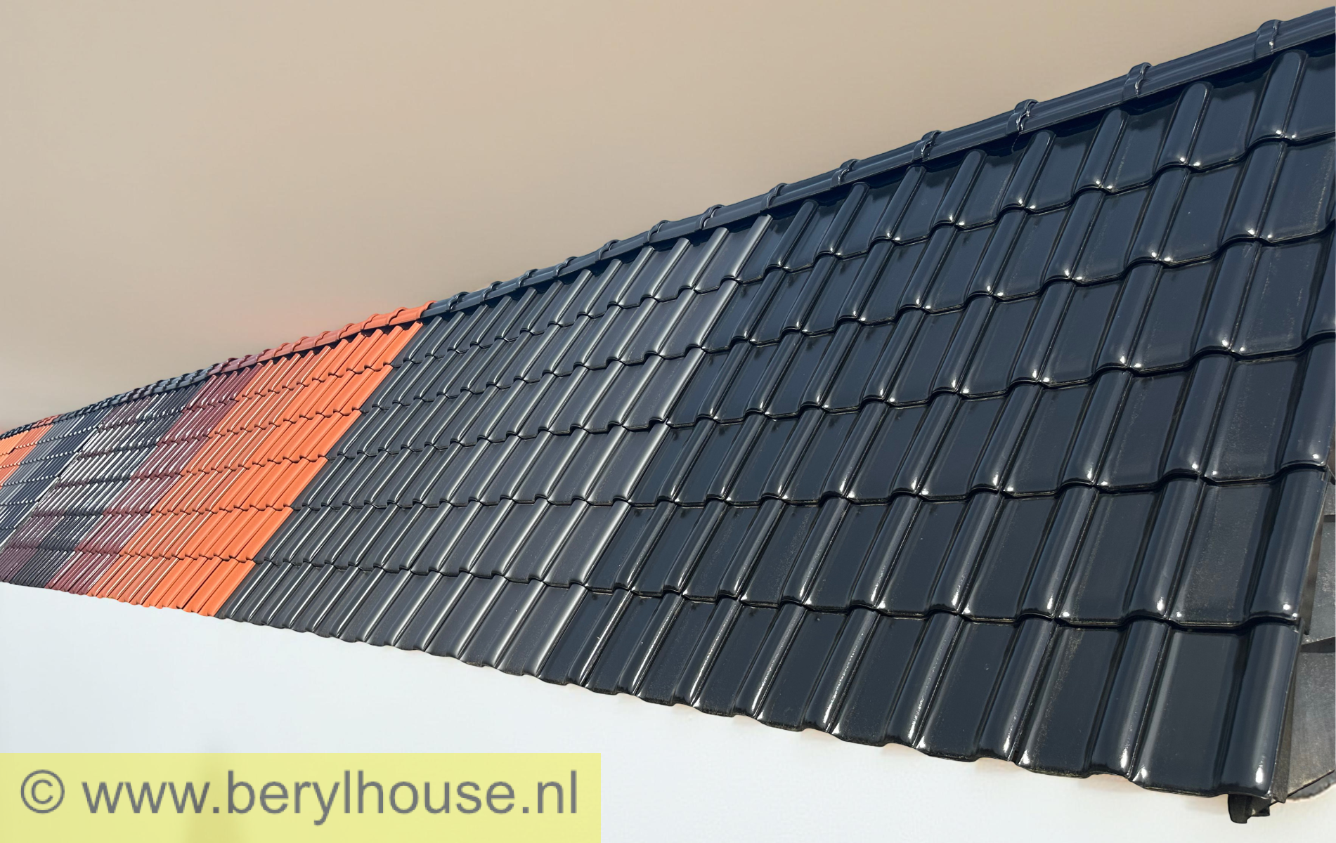 Dakpannen donker bruin hoogglans FD 10 (per m2)