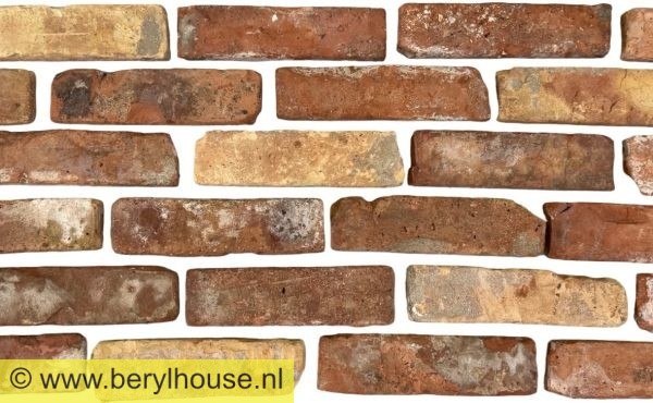 Baksteenstrippen kloostermoppen rood geel 250x22x68 mm (per m2)