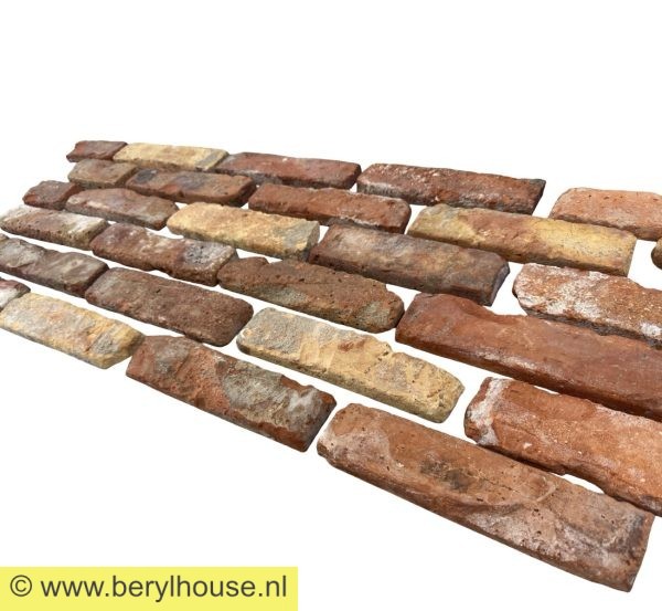 Baksteenstrippen kloostermoppen rood geel 250x22x68 mm (per m2)