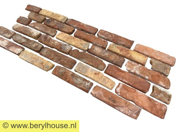 Baksteenstrippen kloostermoppen rood geel 250x22x68 mm (per m2)