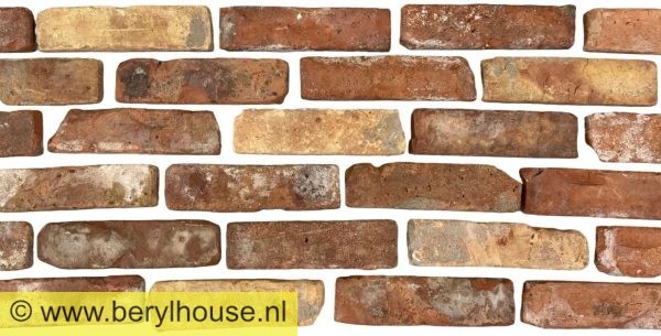 Baksteenstrippen kloostermoppen rood geel 250x22x68 mm (per m2)