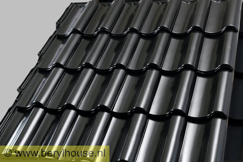 Dakpannen zwart mat verglaasd OVH 14,3 (per m2)
