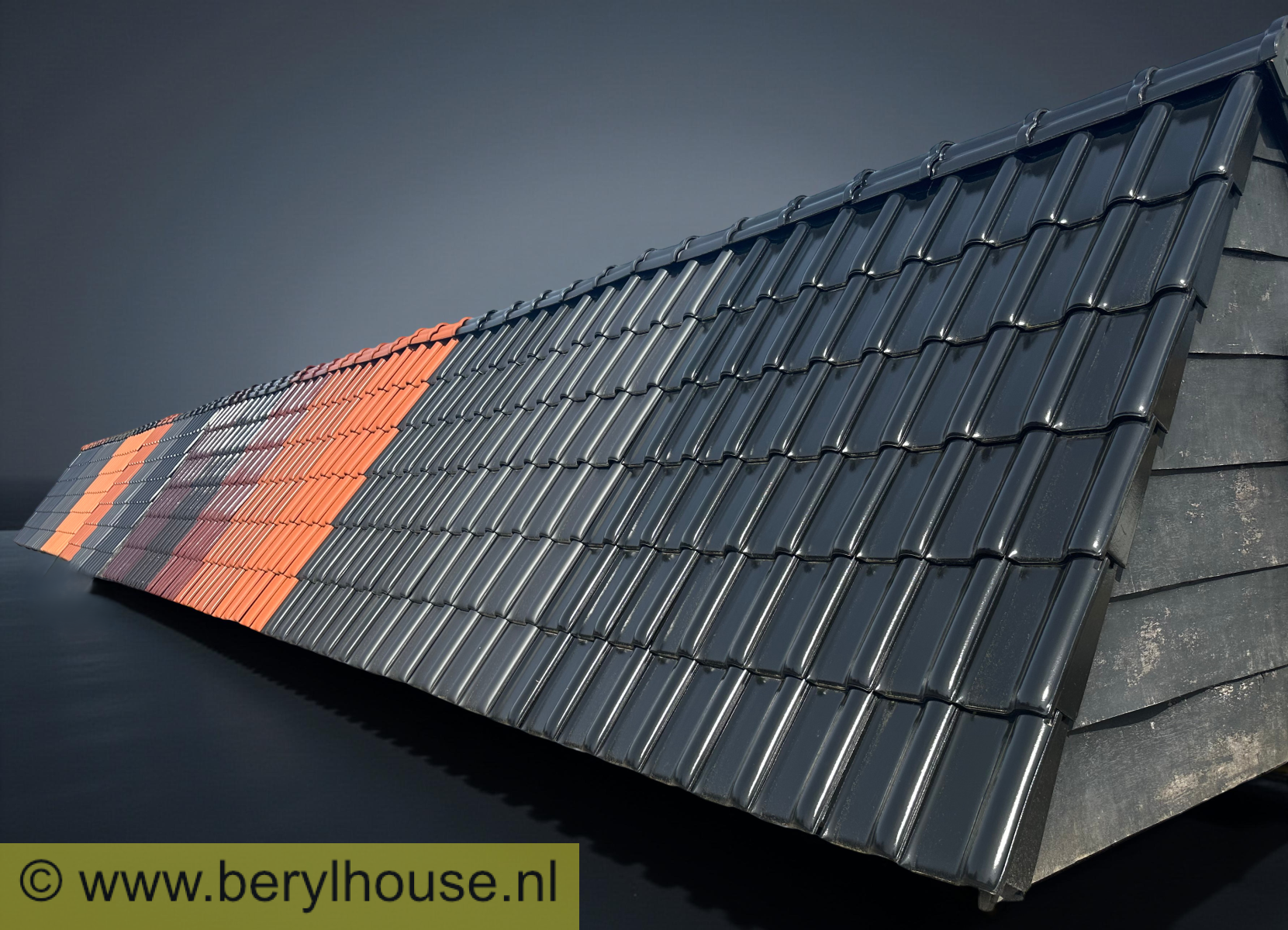 Dakpannen donker bruin hoogglans FD 10 (per m2)