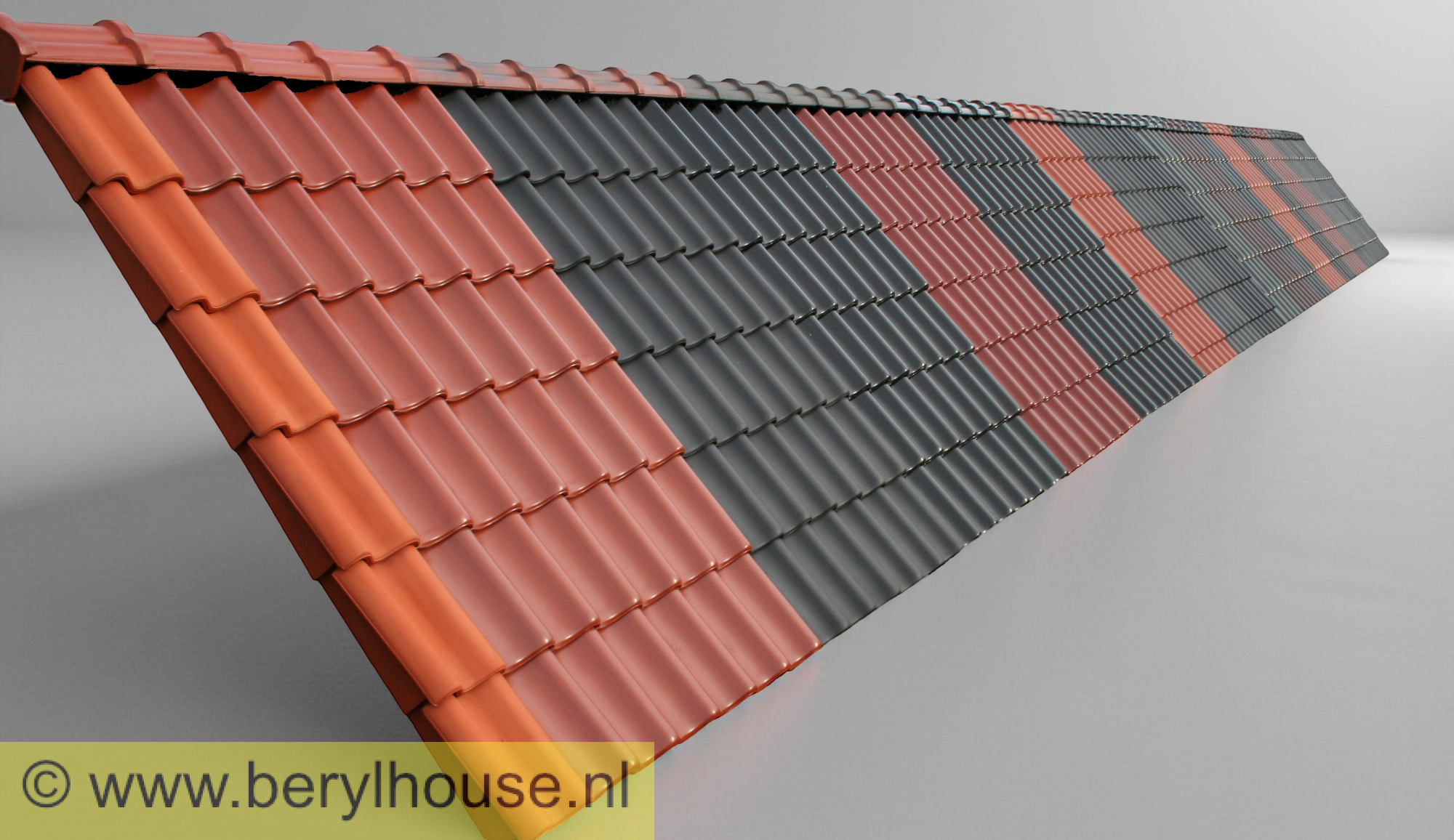 Dakpannen donker bruin hoogglans FD 10 (per m2)