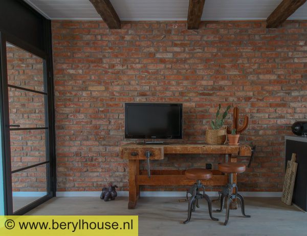 Baksteenstrippen kloostermoppen rood 250x18x68 mm (per m2)