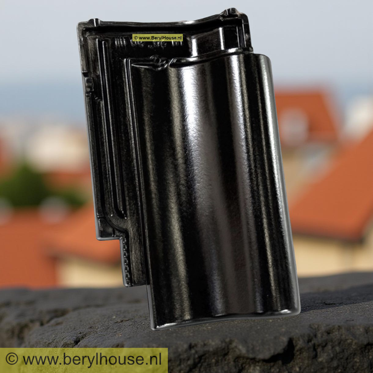 Dakpannen zwart mat verglaasd OVH 14,3 (per m2)