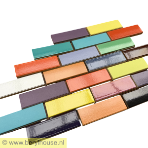 Baksteenstrippen St. Joris bonte mix strengpers geglazuurd 165x50x15mm (per m2)