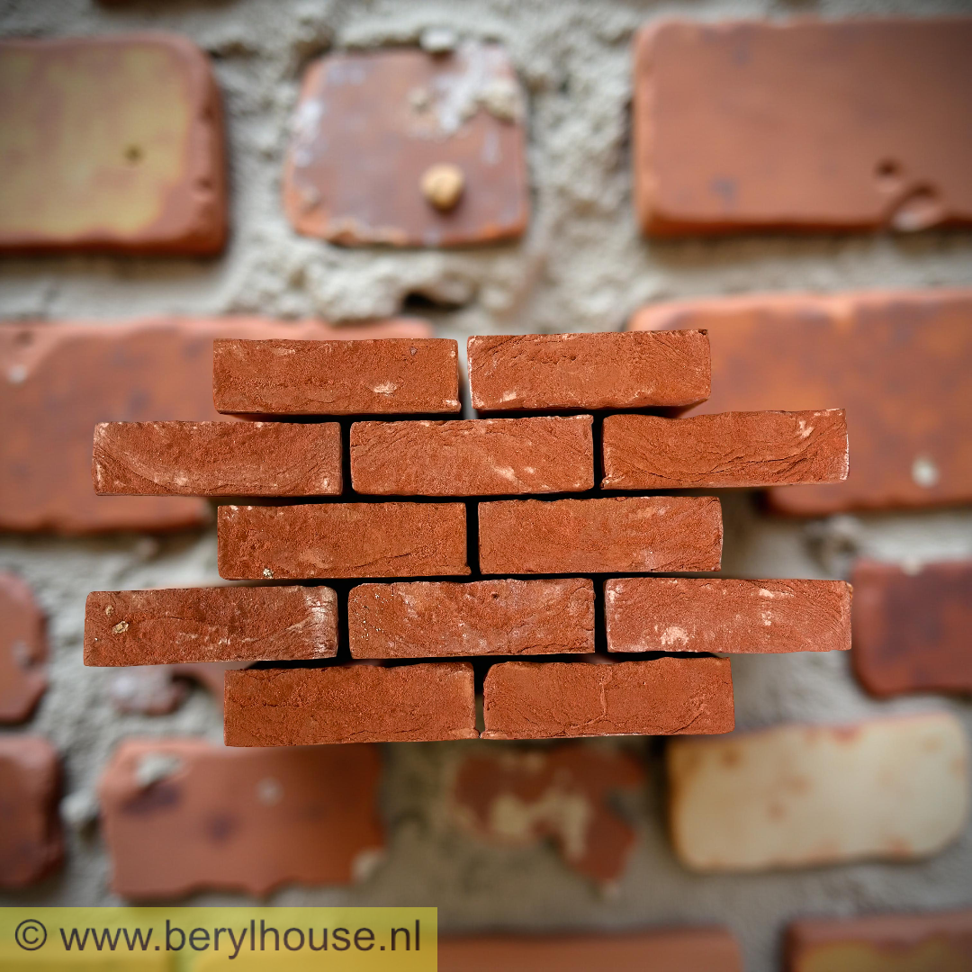 Baksteenstrippen rood handvorm DF (per m2)