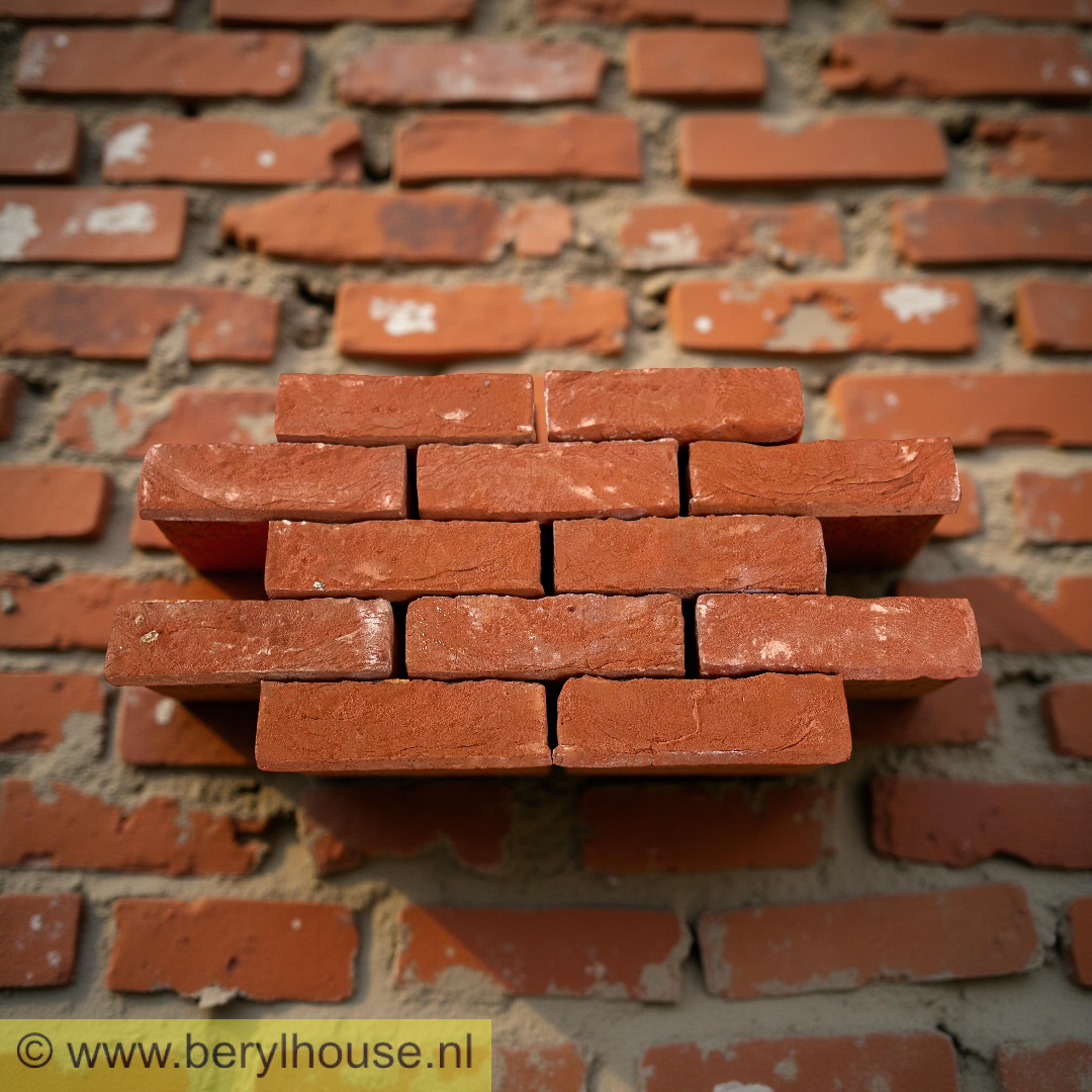 Baksteenstrippen rood handvorm DF (per m2)